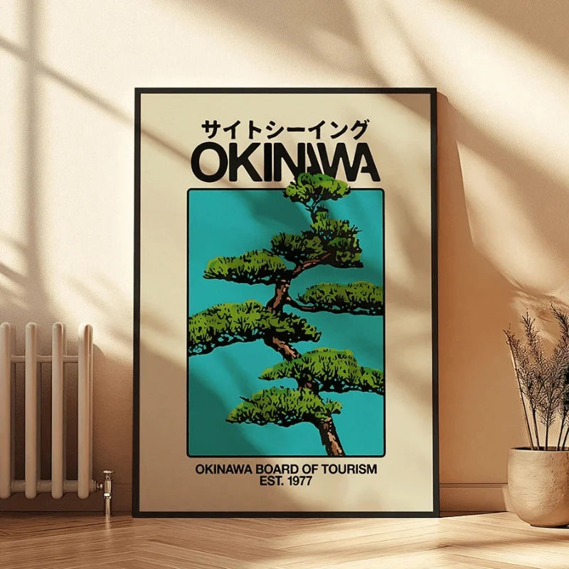 Okinawa Retro Travel Poster