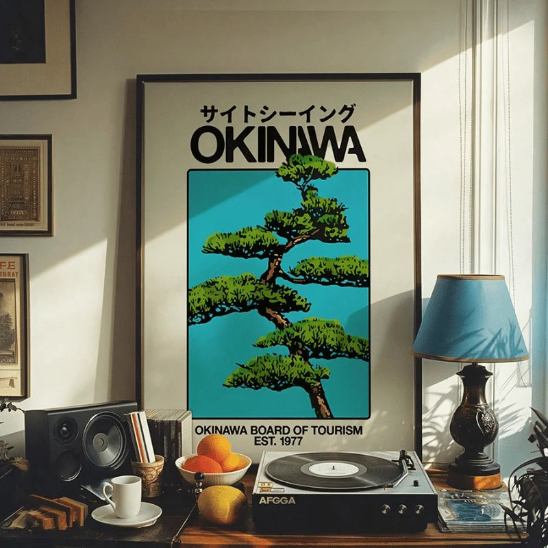 Okinawa Retro Travel Poster