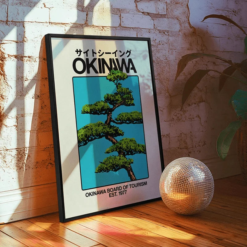 Okinawa Retro Travel Poster
