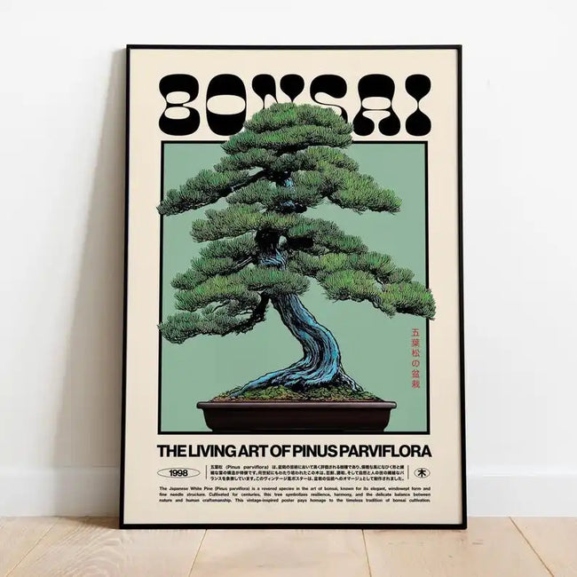 Retro Japanese Bonsai Art Print