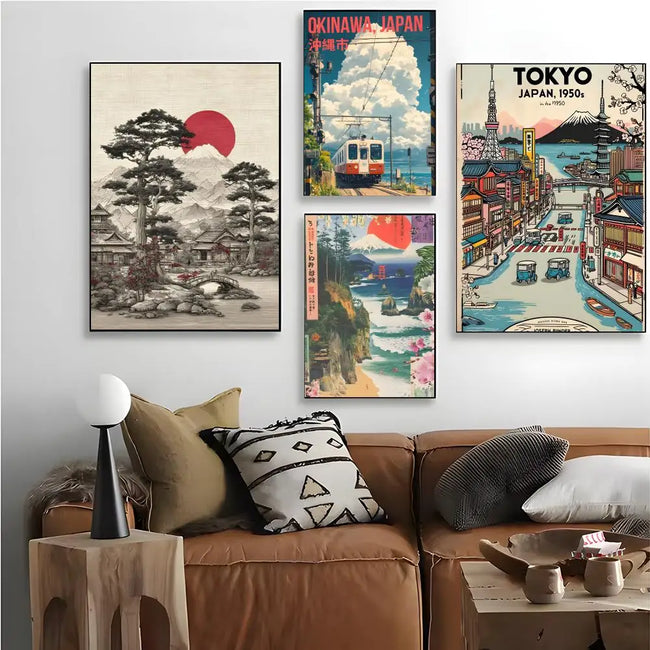 Japanese Vintage Landscape Art Poster