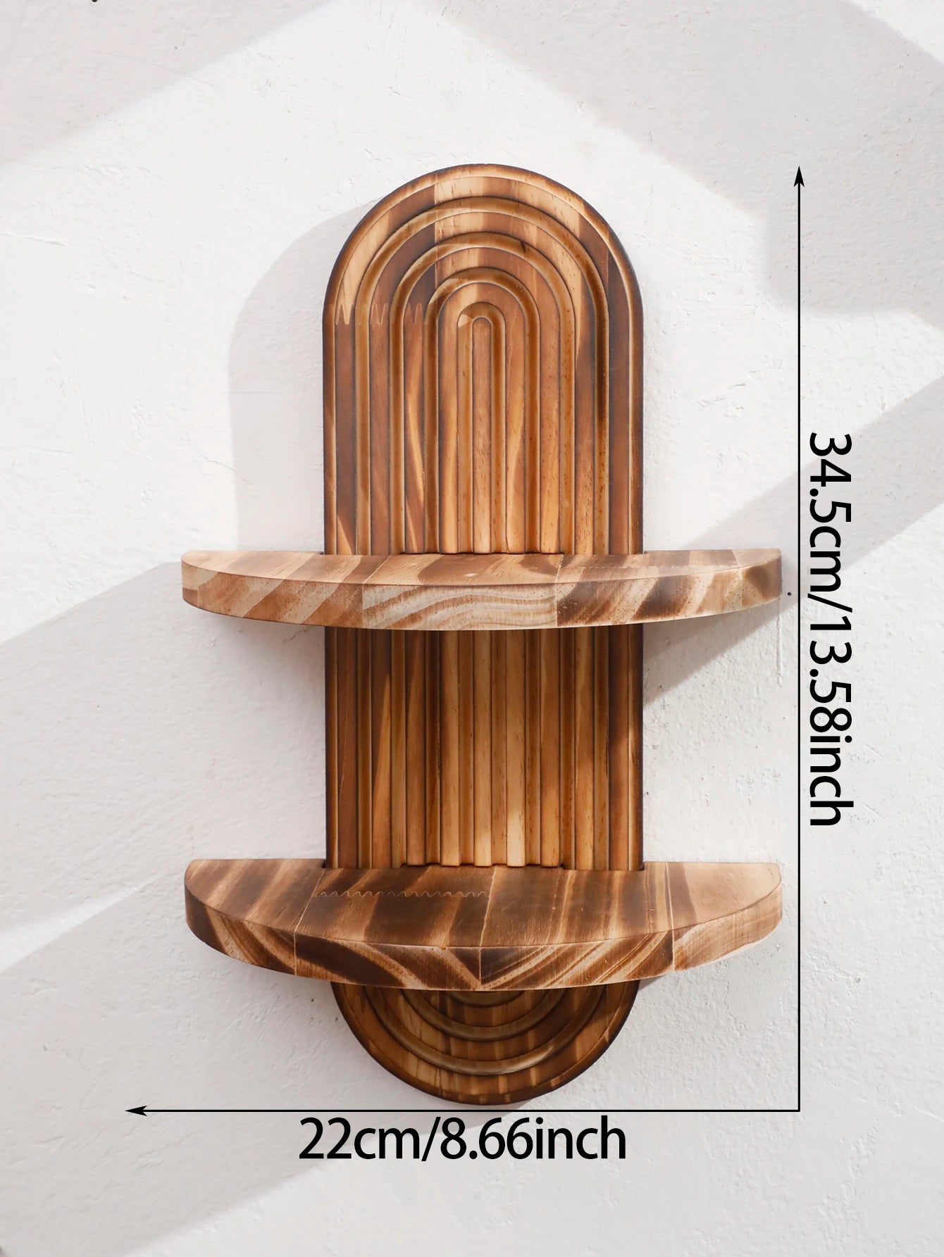 Boho Wooden Geometric Wall Shelf